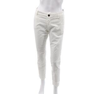 Masons Womens Chino Pants White Floral Button 96% Cotton Inseam 28 Size 40